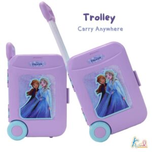 Kitchen Set for Kids Girls Big Cooking Set Light and Sound Portable Trolley Pretend Play Toys Battery Operated