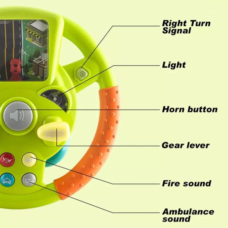 Play Steering Wheel Toy Simulation Driving Car Toy with Light and Sound - Image 3