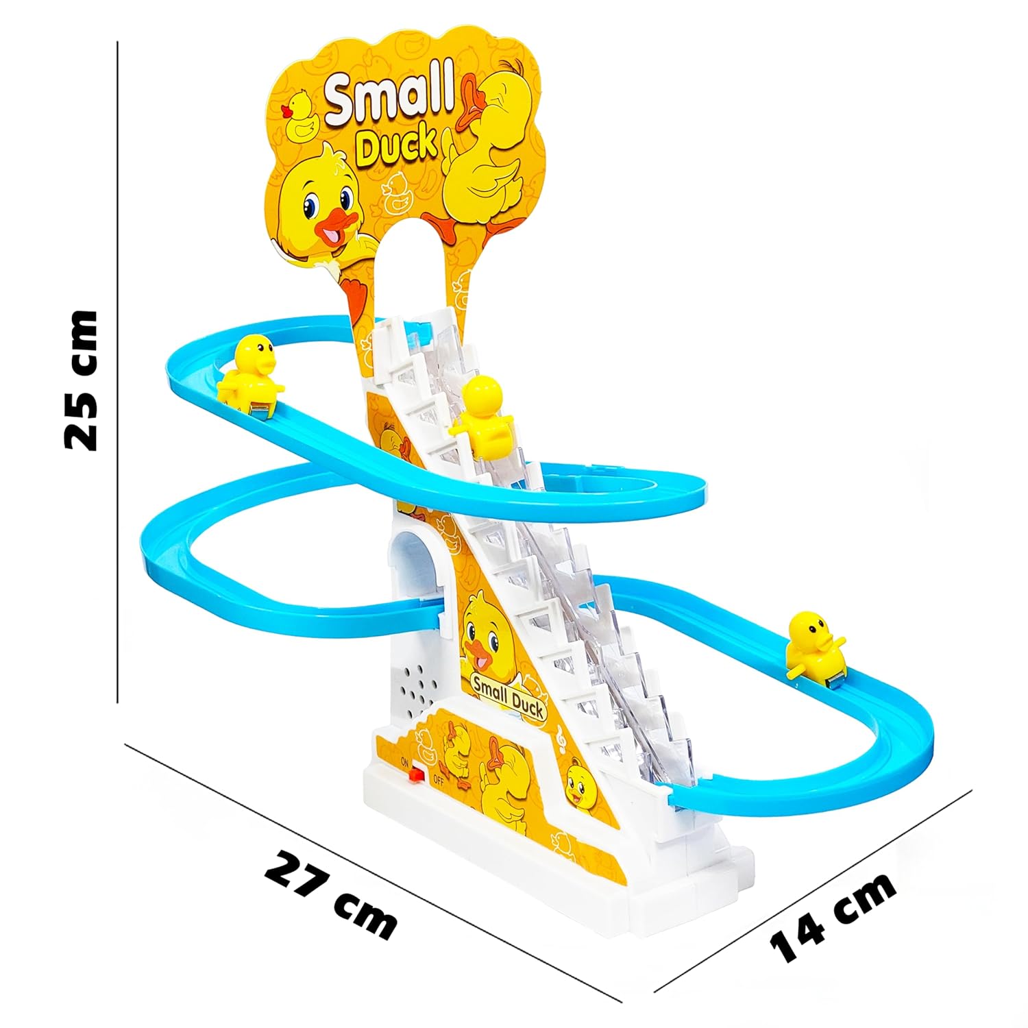 Duck Slide Toy Set, Funny Automatic Duck Chasing Race Track Game Set, Climbing Duckling Lovely Toy Escalator with Lights and Music, Cute Cartoon Ladder with 3 Ducks - Image 7