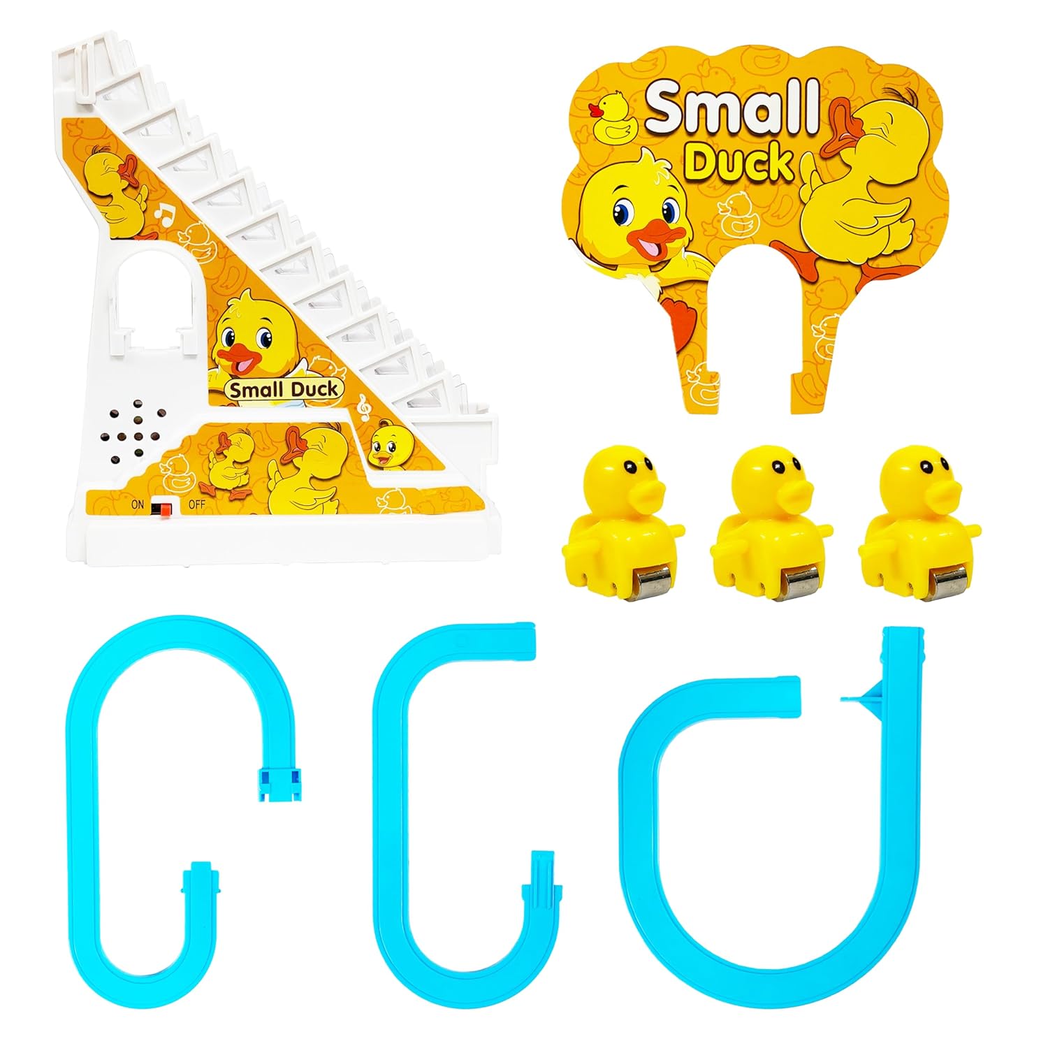 Duck Slide Toy Set, Funny Automatic Duck Chasing Race Track Game Set, Climbing Duckling Lovely Toy Escalator with Lights and Music, Cute Cartoon Ladder with 3 Ducks - Image 3