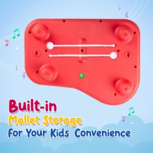 8 Tone Xylophone Learning Toys Kids Educational Knock Playing 2 in 1 Colorful Plastic Percussion Piano Toy