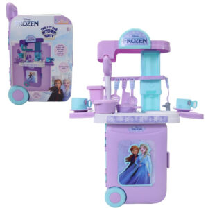 Kitchen Set for Kids Girls Big Cooking Set Light and Sound Portable Trolley Pretend Play Toys Battery Operated