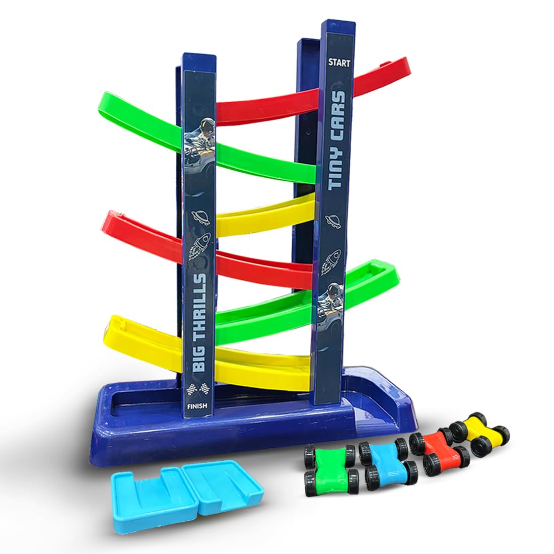 Race Track Set for Kids 6-Level Ramp Race Track Building Set (Without Battery) Car Track Playset for Toddlers Boys & Girls 18 Months 1 2 3 Year & Above Ideal for Birthday Gift