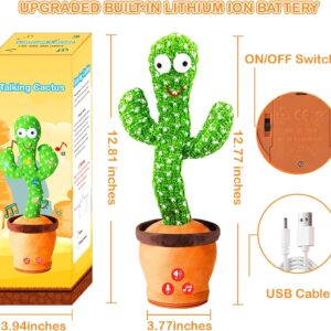 Talking Cactus Baby Toys for Kids Dancing Cactus Toys Can Sing Wriggle & Singing Recording Repeat What You Say Funny Education Toys for Children Playing Home Decor for Kids
