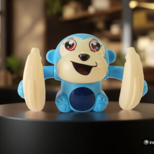 Dancing Monkey Musical Toy for Kids Baby Spinning Rolling Doll Tumble Toy with Voice Control Musical Light and Sound Effects with Sensor