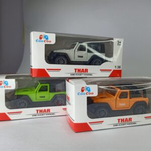 Kiddostoy 1:32 Scale DieCast Metal Pull-Back Action Openable Doors 4x4 Thar/Jeep Premium Car Toy for Kids Realistic Miniature Model