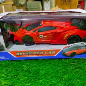 Deformed car with smoke