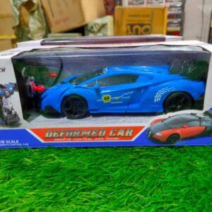 Deformed car with smoke