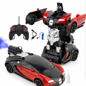 Deformed car with smoke