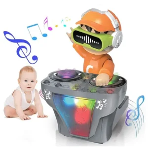 Kids Dancing DJ COCO Robot Toy with LED Lights, Music Player, Bump & Go Action, Battery Operated, Best for Birthday Gift for Kids