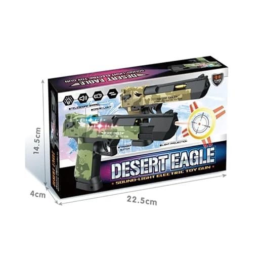 Desert Eagle Gun Toy | Police Army Style Pistol Gun Toy with Movement of Top Loader | Battery Operated Target Projection Sound Effect | Electric Toy Gun - Image 6