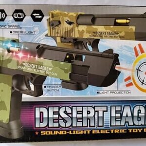Desert Eagle Gun Toy | Police Army Style Pistol Gun Toy with Movement of Top Loader | Battery Operated Target Projection Sound Effect | Electric Toy Gun