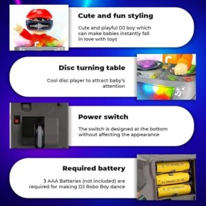 Kids Dancing DJ COCO Robot Toy with LED Lights, Music Player, Bump & Go Action, Battery Operated, Best for Birthday Gift for Kids