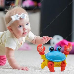 Crawling Crab Baby Musical Toy with LED Lights | Interactive Early Learning Entertainment Toy for Kids | Battery Operated Fun Pet for Toddlers & Infants
