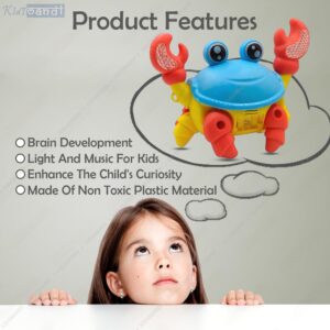 Crawling Crab Baby Musical Toy with LED Lights | Interactive Early Learning Entertainment Toy for Kids | Battery Operated Fun Pet for Toddlers & Infants