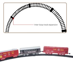 Train Set for Kids – Light & Sound Classic Vintage Engine with Smoke Effect, Rechargeable Battery, Type-C Cable, Water Dropper & Tracks – Battery Operated