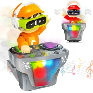 Kids Dancing DJ COCO Robot Toy with LED Lights, Music Player, Bump & Go Action, Battery Operated, Best for Birthday Gift for Kids
