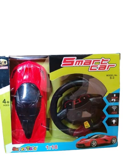 Smart car Remote Control with Steering Wheel Controller, 1:18 Scale, Wireless Racing Toy for Kids 4+ - Image 2