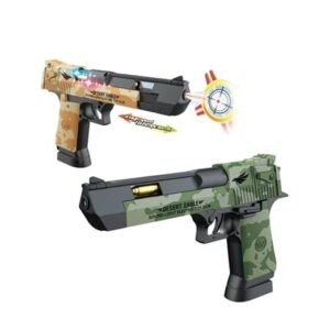 Desert Eagle Toy Gun for Kids | Police Army Style Pistol with Lights, Sounds, Moving Top Loader & Telescopic Barrel | Battery-Operated Electric Gun with Target Projection Color May Very