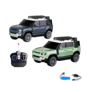 Remote Control Defender Car - 4Wd High-Speed Off-Road Rc Car with Led Lights, Rechargeable Battery, and All-Terrain Tires, Multicolor