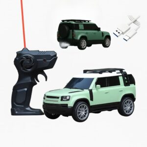 Remote Control Defender Car - 4Wd High-Speed Off-Road Rc Car with Led Lights, Rechargeable Battery, and All-Terrain Tires, Multicolor