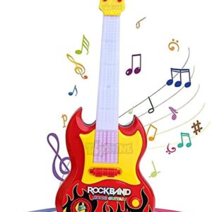 Music & Lights Guitar for Kids – Battery Operated Toy with On/Off Switch | Demo Sounds, Bright Lights, Safe Nylon Strings | Educational Gift for 3+ Kids