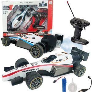 F1 Car High Speed F1 Formula Racing Car Toy with Smoke for Kids with Joystick Remote Control LED Lights, Battery Powered Multicolour Best Gift