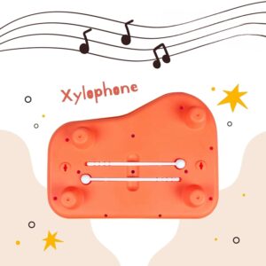 8 Tone Xylophone Learning Toys Kids Educational Knock Playing 2 in 1 Colorful Plastic Percussion Piano Toy (Multi Color)