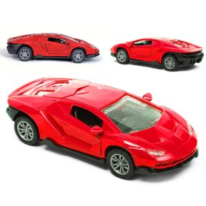 Lamborghini Toy Die-cast Model Car 1:32 Scale Metal Vehicle Pull Back Super High Speed Car with Openable Doors Miniature Realistic Vehicle for Kids Boys Girls