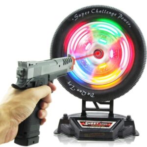 Electronic Target Shooting Toy Gun with Spinning LED Light Wheel for Kids | Infrared Gun Target Practice Set | Fun Indoor Aim & Skill Training Toy | Light & Sound Electronic Shooting Set