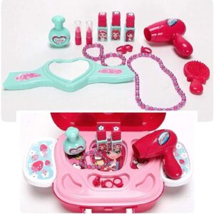 Beauty Set On Wheel Suitcase, The Ultimate Beauty Set On Wheels for Girls, Makeup Kit is Easy to Clean & Use, Portable Beauty Set with 23 Pieces for 3 Years