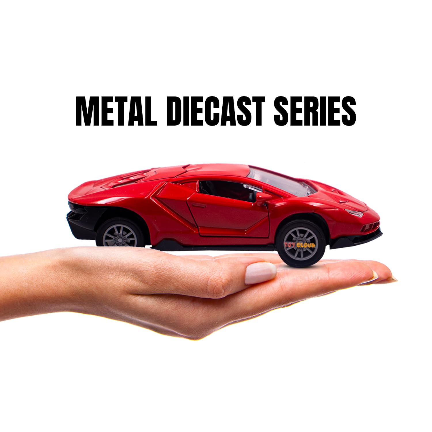 Lamborghini Toy Die-cast Model Car 1:32 Scale Metal Vehicle Pull Back Super High Speed Car with Openable Doors Miniature Realistic Vehicle for Kids Boys Girls - Image 3