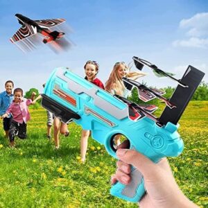 Catapult Toy Airplane, Pistol Shooting Game Toy Gun Air Battle Glider Airplane Launcher Toy for Kids Outdoor Sport Aircraft All Occasions Exciting and Fun Gift for Boys and Girls