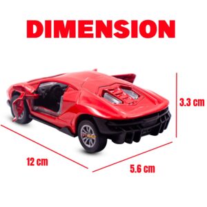 Lamborghini Toy Die-cast Model Car 1:32 Scale Metal Vehicle Pull Back Super High Speed Car with Openable Doors Miniature Realistic Vehicle for Kids Boys Girls
