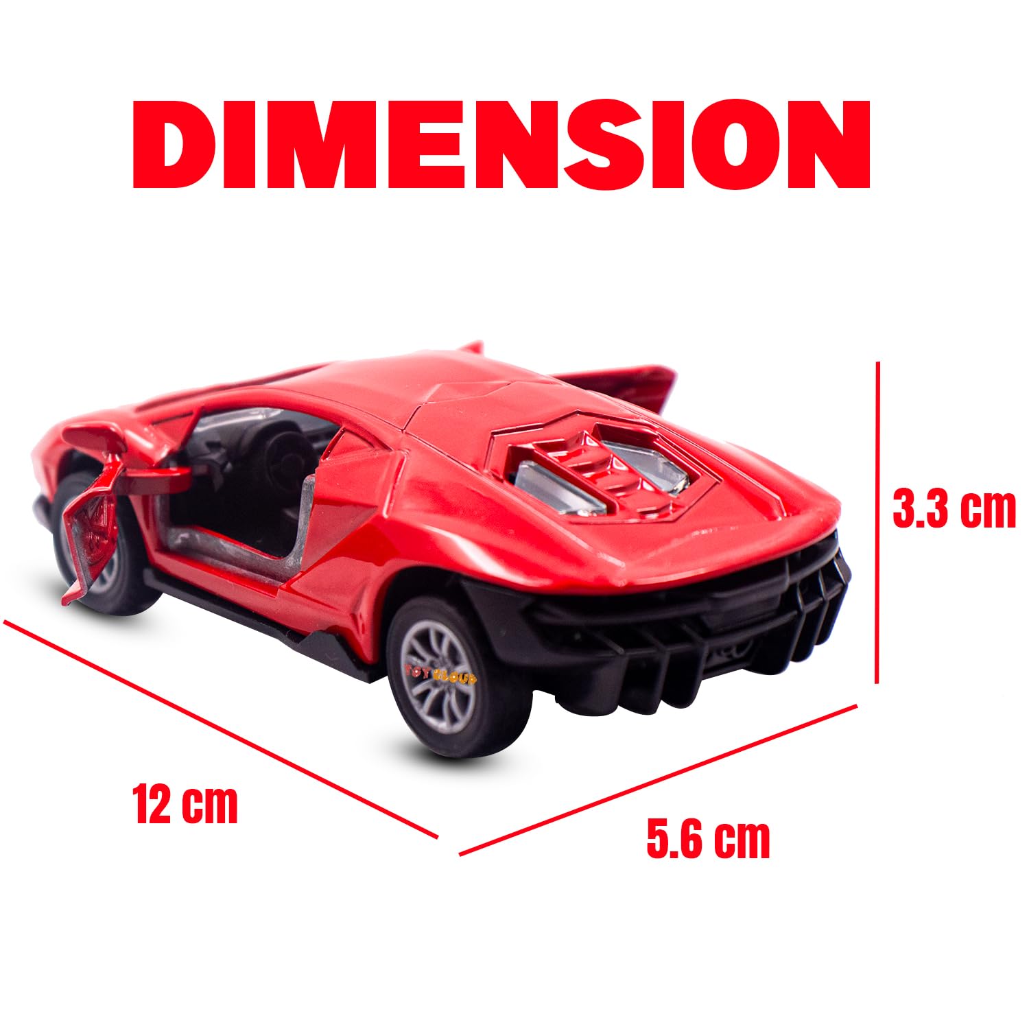 Lamborghini Toy Die-cast Model Car 1:32 Scale Metal Vehicle Pull Back Super High Speed Car with Openable Doors Miniature Realistic Vehicle for Kids Boys Girls - Image 2