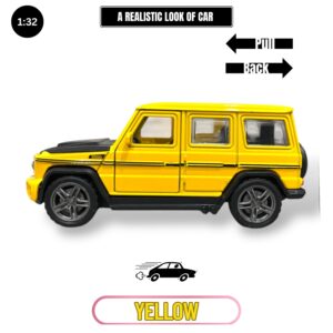 Mercedes G Wagon With Openable Doors And Realistic Interior - 1:36 Scale For Kids And Collectors - Yellow