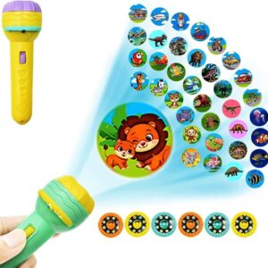 Mini Projector Torch Toy, 3 Slides 24 Patterns Slide Flashlight Torch for Kids Projection Light Toy Slide Lamp Educational Learning Night Light (Pack of 1)