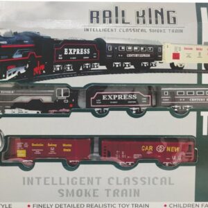 Classical Smoke Train (Big Size Rail King Intelligent) Set for Kids Rechargeble Battery C-Type Charger Electric Train Set with Track Sound Light & Smoke 21 Pcs Train for Kids Big 3+ Year