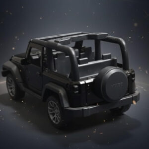 Mahindra Thar 4x4 Toy Car – 1:32 Die-Cast Metal SUV Model for Kids | Collectible Thar Car Toy with Pull Back Action, Rubber Tyres & Openable Doors | Miniature Jeep Toy (Black - Open ROOF)