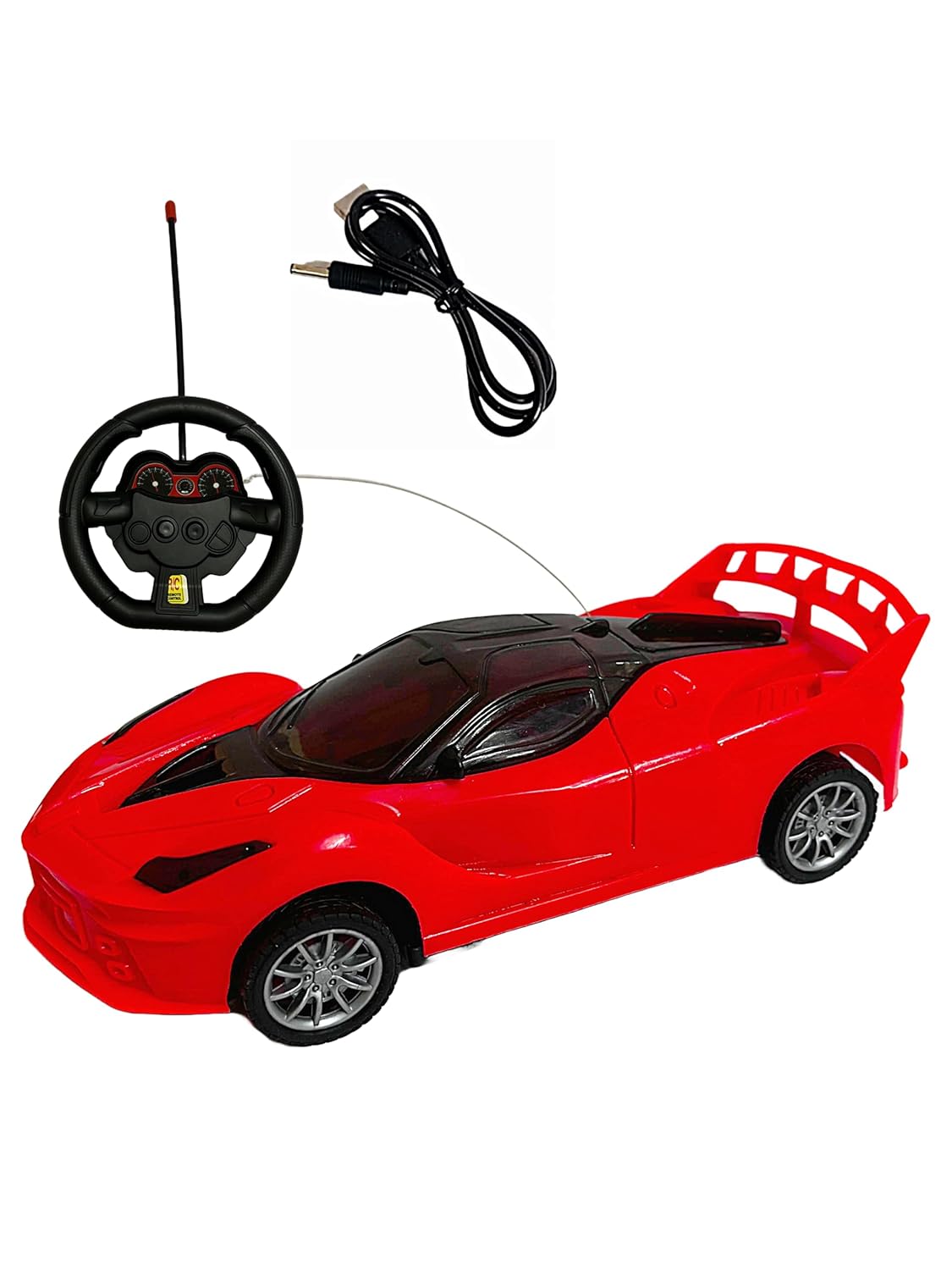 Smart car Remote Control with Steering Wheel Controller, 1:18 Scale, Wireless Racing Toy for Kids 4+