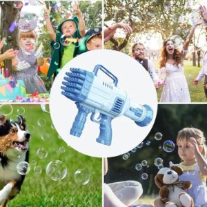 Electric Gatling Bubble Gun for Kids with Soap Solution Indoor and Outdoor Toys for Toddlers Bubble Launcher Machine for Girls and Boys (Colour as per Stock)