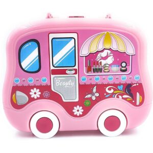 Beauty Set On Wheel Suitcase, The Ultimate Beauty Set On Wheels for Girls, Makeup Kit is Easy to Clean & Use, Portable Beauty Set with 23 Pieces for 3 Years