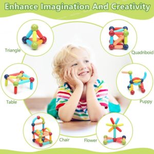 Magnetic Sticks Building Blocks for Kids Magnetic Toys for Boys Age 3+ Year Old Educational Stem Learning Magnet Stick with Balls Game Set (36 Pcs Magnetic Sticks-Ball) (Copy)