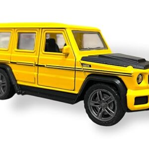 Mercedes G Wagon With Openable Doors And Realistic Interior - 1:36 Scale For Kids And Collectors - Yellow