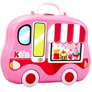 Kids Kitchen Play Set with wheel Carry Case | Pretend Cooking Toy with Pots | Fruits | Utensils & Stove | Portable Suitcase KitchenToy for Girls & Boys 3+ Years