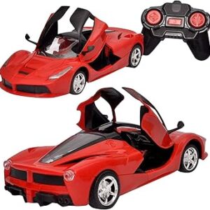 Remote Control Super Car (Ferrari) with Rechargeable Sports Racing Car Like Model with Open-able Doors &  Light and Smoke
