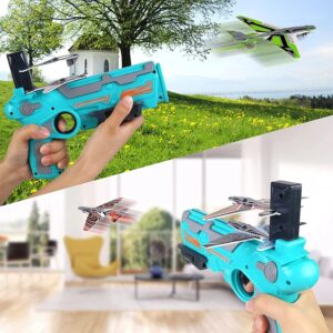 Catapult Toy Airplane, Pistol Shooting Game Toy Gun Air Battle Glider Airplane Launcher Toy for Kids Outdoor Sport Aircraft All Occasions Exciting and Fun Gift for Boys and Girls