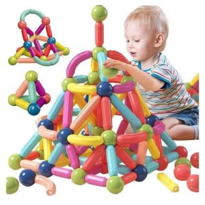 Magnetic Sticks Building Blocks for Kids Magnetic Toys for Boys Age 3+ Year Old Educational Stem Learning Magnet Stick with Balls Game Set (25 Pcs Magnetic Sticks-Ball)