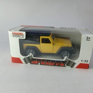 Mahindra Thar 4x4 Toy Car – 1:32 Die-Cast Metal SUV Model for Kids | Collectible Thar Car Toy with Pull Back Action, Rubber Tyres & Openable Doors | Miniature Jeep Toy (Yellow)