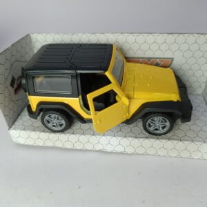 Mahindra Thar 4x4 Toy Car – 1:32 Die-Cast Metal SUV Model for Kids | Collectible Thar Car Toy with Pull Back Action, Rubber Tyres & Openable Doors | Miniature Jeep Toy (Yellow)